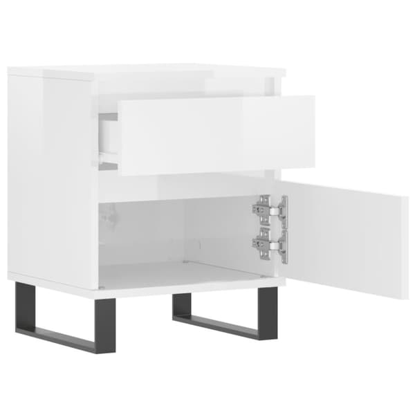 vidaXL Sängbord 2 st vit högglans 40x35x50 cm konstruerat trä