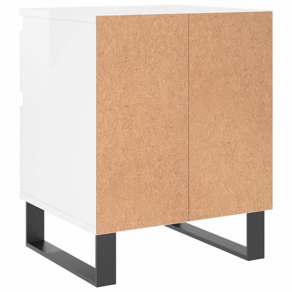 vidaXL Sängbord 2 st vit högglans 40x35x50 cm konstruerat trä