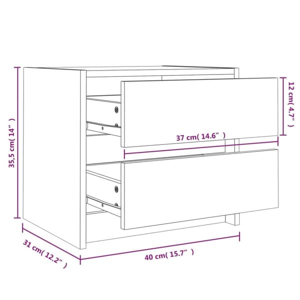 vidaXL Nattbord 40x31x35,5 cm heltre furu