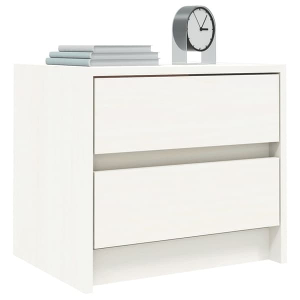 vidaXL Nattbord hvit 40x31x35,5 cm heltre furu