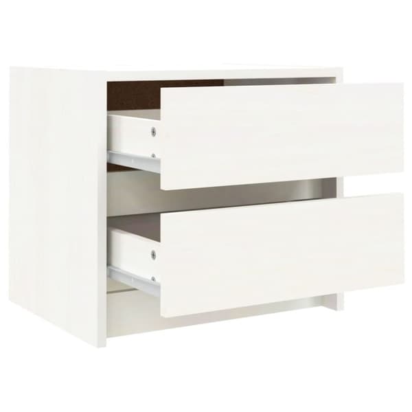 vidaXL Nattbord hvit 40x31x35,5 cm heltre furu