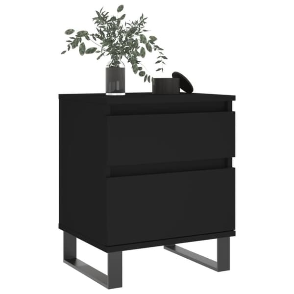 vidaXL sengebord 40x35x50 cm konstrueret træ sort