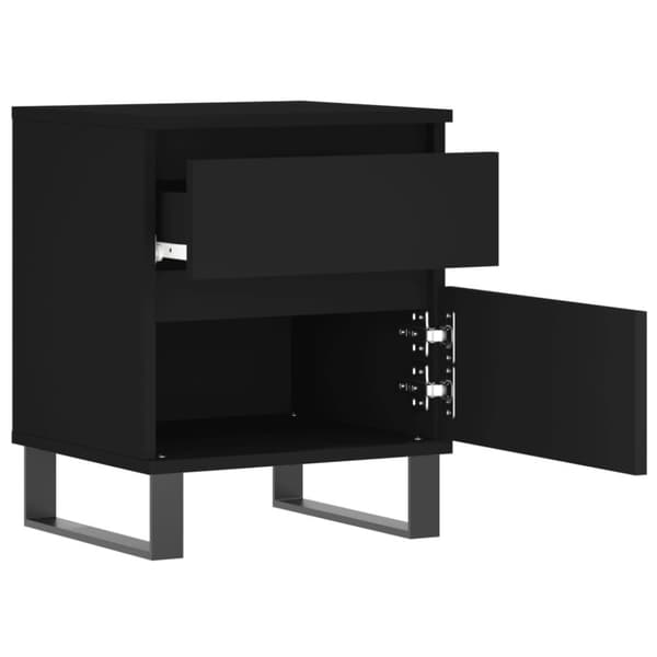 vidaXL sengebord 40x35x50 cm konstrueret træ sort