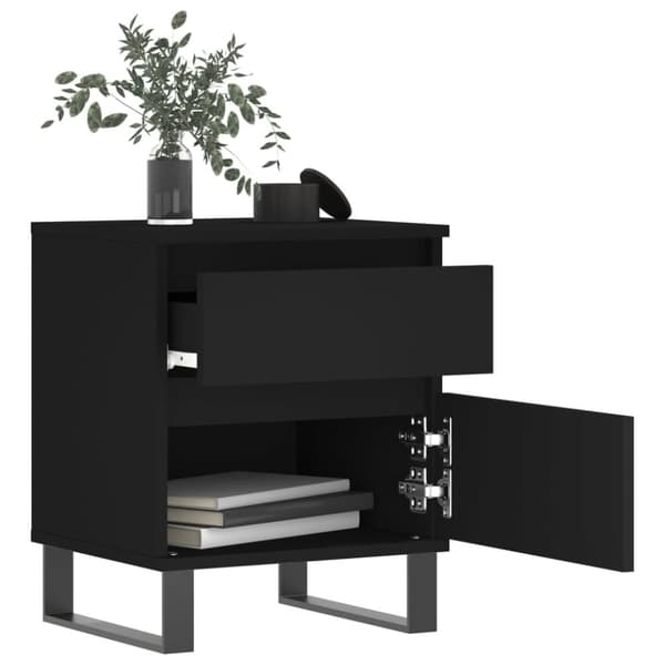 vidaXL sengebord 40x35x50 cm konstrueret træ sort