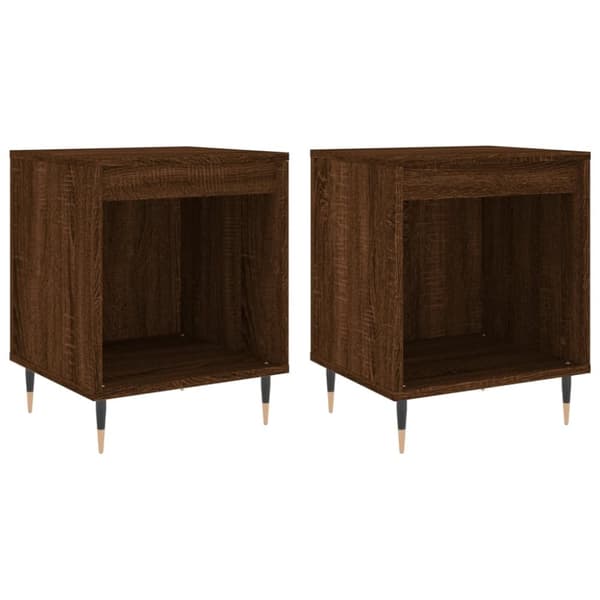 vidaXL sengeborde 2 stk. 40x35x50 cm brun egetræsfarve