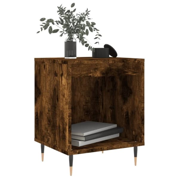 vidaXL sengeborde 2 stk. 40x35x50 cm konstrueret træ røget egetræ
