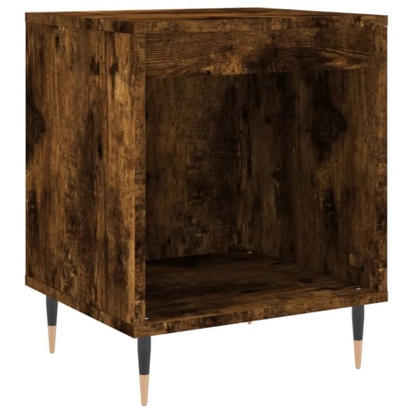 vidaXL sengeborde 2 stk. 40x35x50 cm konstrueret træ røget egetræ