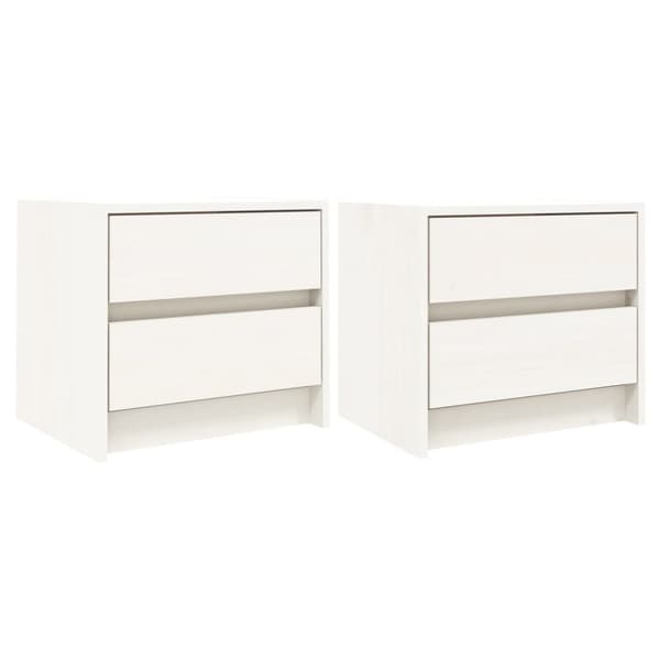 vidaXL sengeborde 2 stk. 40x31x35,5 cm massivt fyrretræ hvid