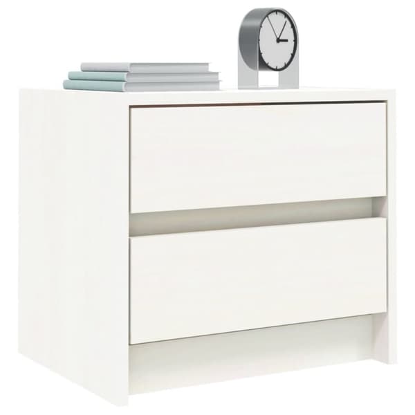 vidaXL Sängbord 2 st vit 40x31x35,5 cm massiv furu