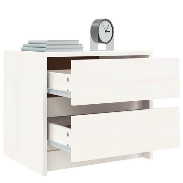 vidaXL Sängbord 2 st vit 40x31x35,5 cm massiv furu