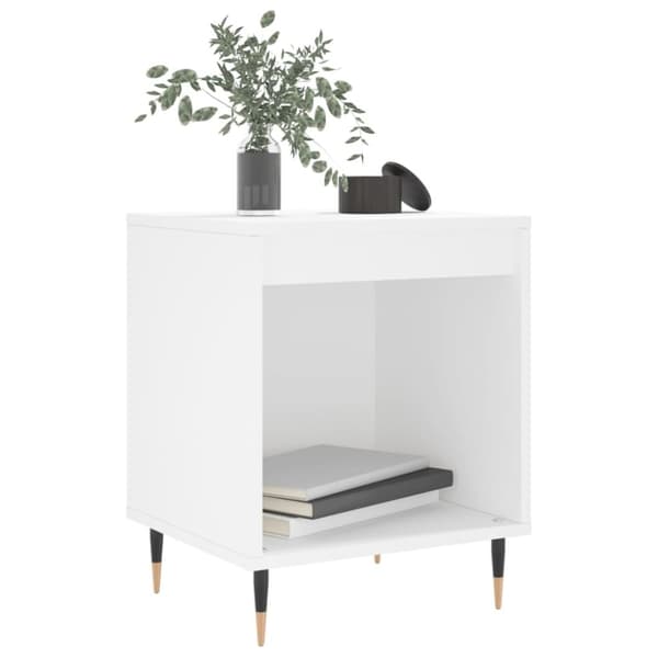 vidaXL Nattbord hvit 40x35x50 cm konstruert tre