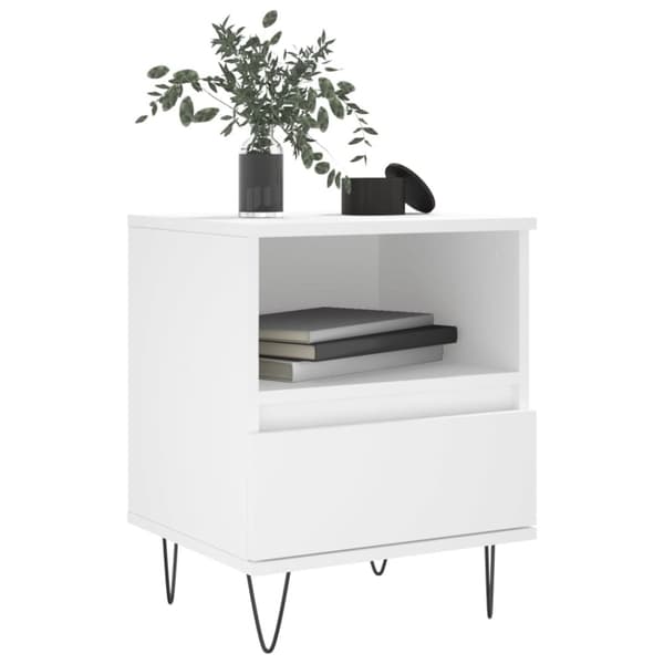 vidaXL Sängbord vit 40x35x50 cm konstruerat trä