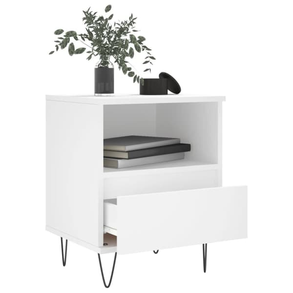 vidaXL Sängbord vit 40x35x50 cm konstruerat trä