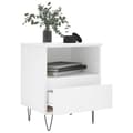 Miniatyrbild 4 av 11: vidaXL Sängbord vit 40x35x50 cm konstruerat trä