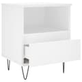 Miniatyrbild 5 av 11: vidaXL Sängbord vit 40x35x50 cm konstruerat trä
