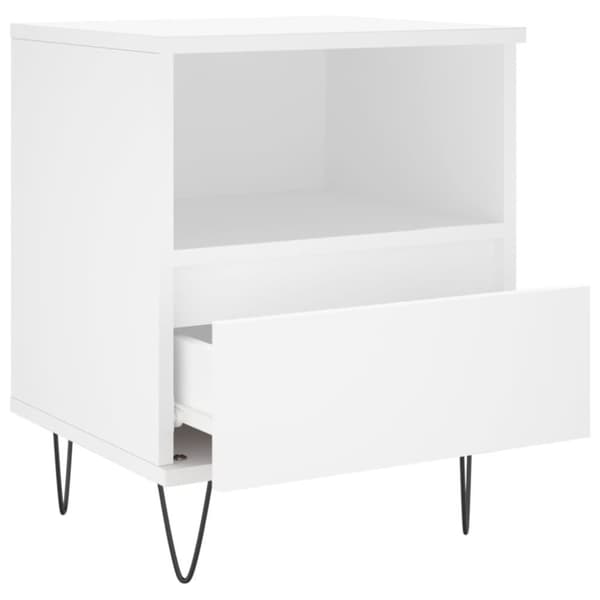 vidaXL Sängbord vit 40x35x50 cm konstruerat trä