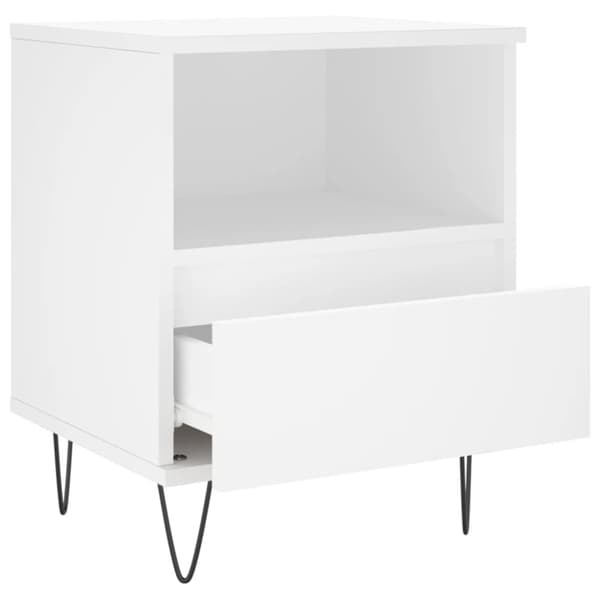 vidaXL Nattbord 2 stk hvit 40x35x50 cm konstruert tre