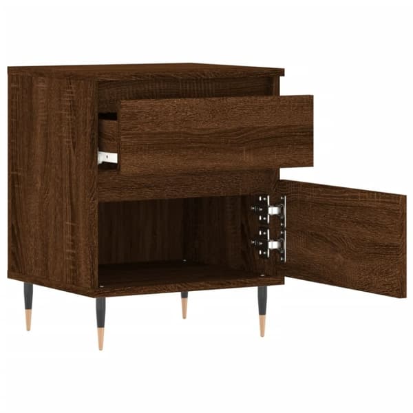 vidaXL Yöpöydät 2 kpl ruskea tammi 40x35x50 cm tekninen puu