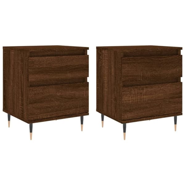vidaXL Yöpöydät 2 kpl ruskea tammi 40x35x50 cm tekninen puu