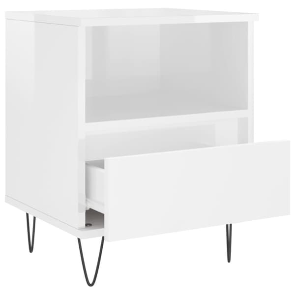 vidaXL Nattbord 2 stk høyglans hvit 40x35x50 cm konstruert tre