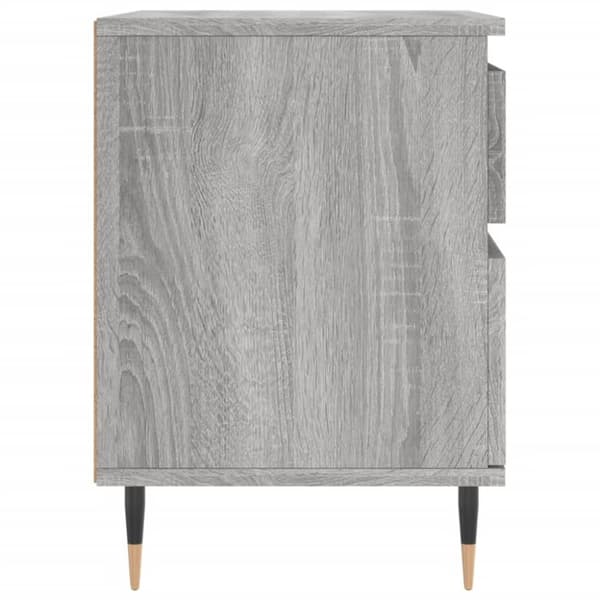 vidaXL sengeborde 2 stk. 40x35x50 cm konstrueret træ grå sonoma-eg