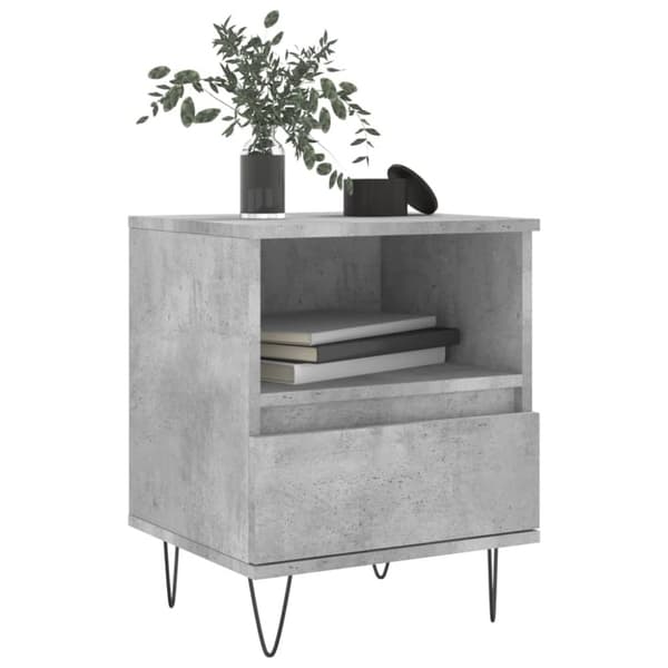 vidaXL sengeborde 2 stk. 40x35x50 cm konstrueret træ betongrå
