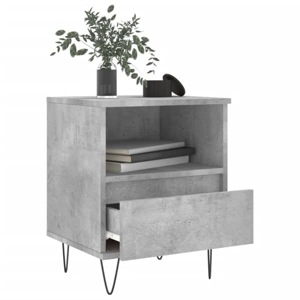 vidaXL sengeborde 2 stk. 40x35x50 cm konstrueret træ betongrå