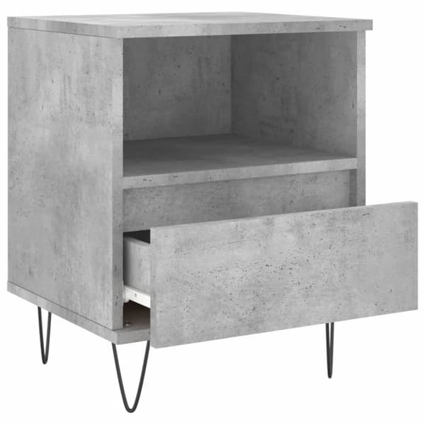 vidaXL sengeborde 2 stk. 40x35x50 cm konstrueret træ betongrå