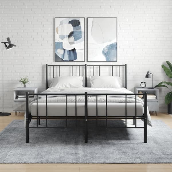vidaXL sengeborde 2 stk. 40x35x50 cm konstrueret træ betongrå