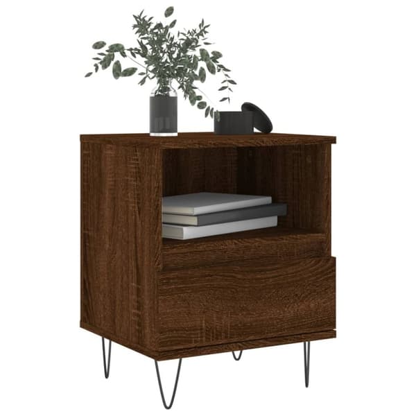 vidaXL Nattbord 2 stk brun eik 40x35x50 cm konstruert tre