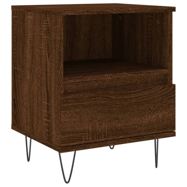 vidaXL Nattbord 2 stk brun eik 40x35x50 cm konstruert tre