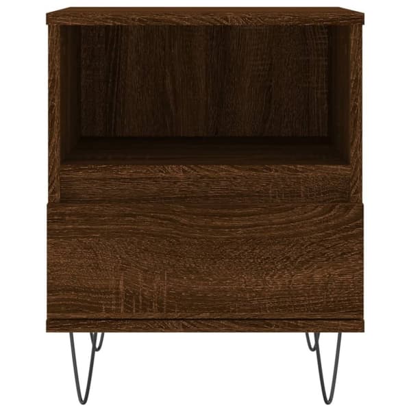 vidaXL Nattbord 2 stk brun eik 40x35x50 cm konstruert tre