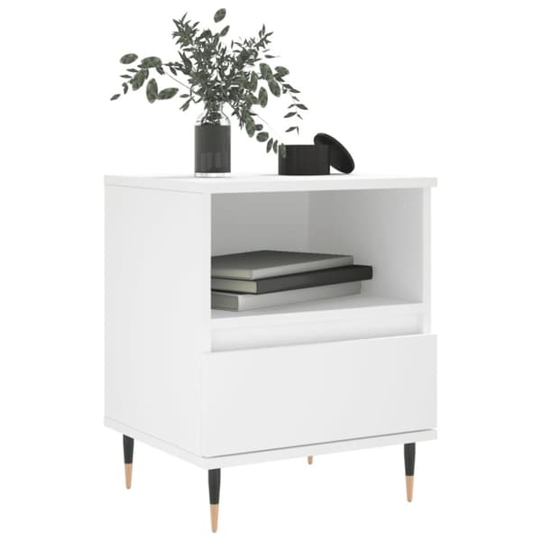 vidaXL Nattbord 2 stk hvit 40x35x50 cm konstruert tre
