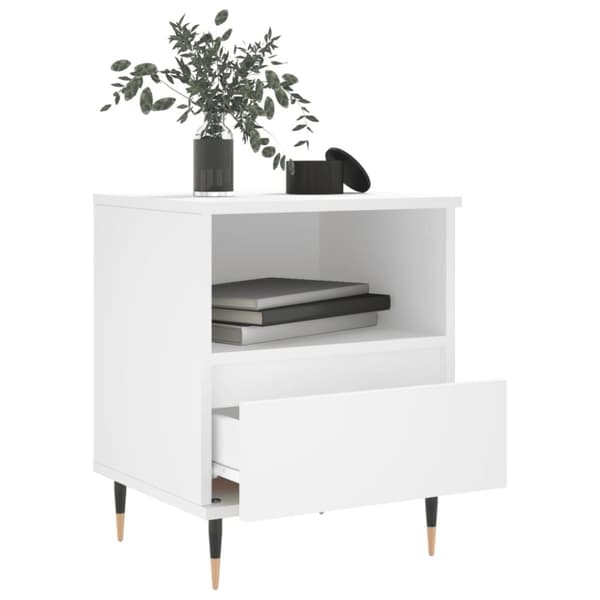 vidaXL Nattbord 2 stk hvit 40x35x50 cm konstruert tre