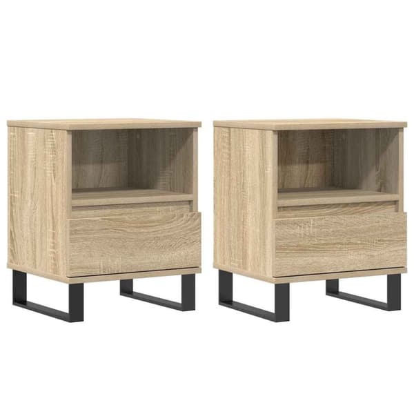 vidaXL Nattbord 2 stk sonoma eik 40x35x50 cm konstruert tre