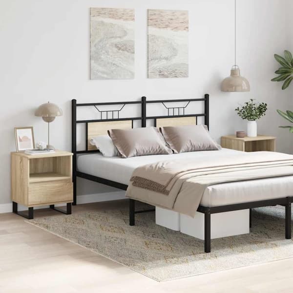 vidaXL Nattbord 2 stk sonoma eik 40x35x50 cm konstruert tre