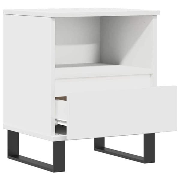 vidaXL Nattbord hvit 40x35x50 cm konstruert tre