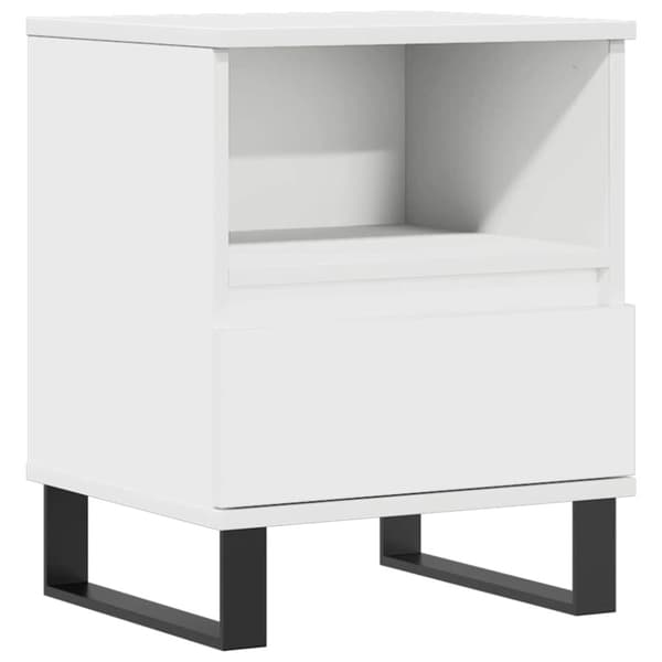 vidaXL Nattbord hvit 40x35x50 cm konstruert tre