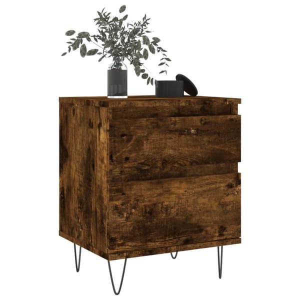 vidaXL Nattbord 2 stk røkt eik 40x35x50 cm konstruert tre