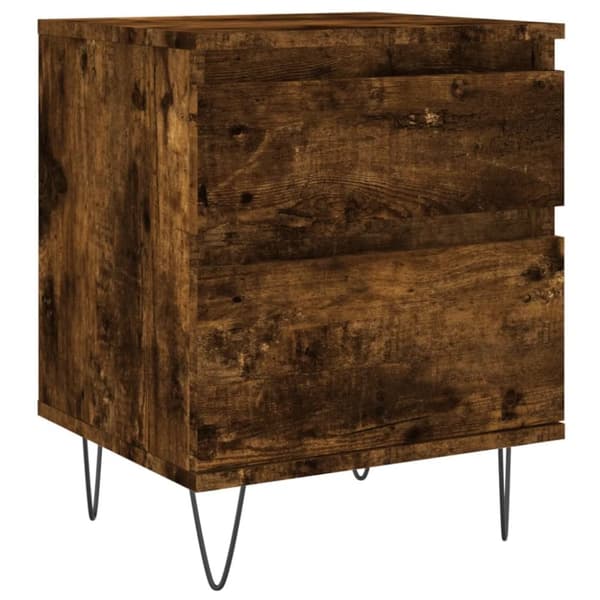 vidaXL Nattbord 2 stk røkt eik 40x35x50 cm konstruert tre