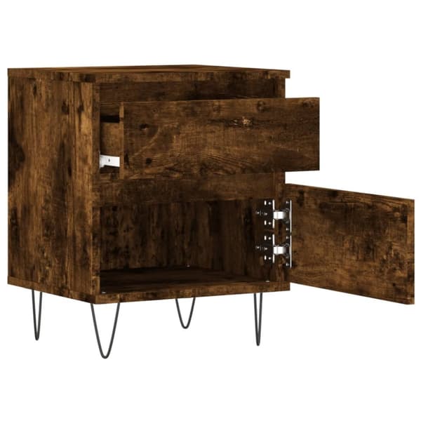vidaXL Nattbord 2 stk røkt eik 40x35x50 cm konstruert tre