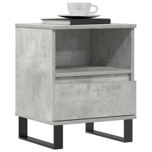 vidaXL Yöpöydät 2 kpl betoninharmaa 40x35x50 cm tekninen puu