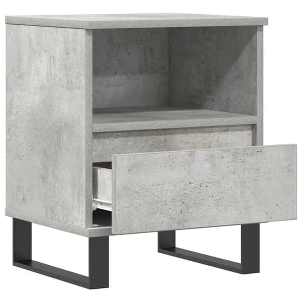 vidaXL Yöpöydät 2 kpl betoninharmaa 40x35x50 cm tekninen puu
