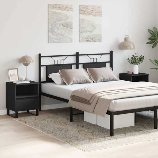 vidaXL sengeborde 2 stk. 40x35x50 cm konstrueret træ sort