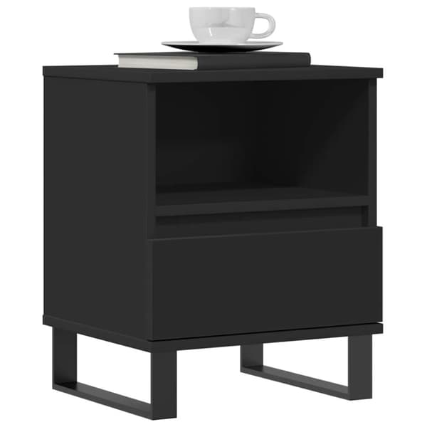 vidaXL sengeborde 2 stk. 40x35x50 cm konstrueret træ sort