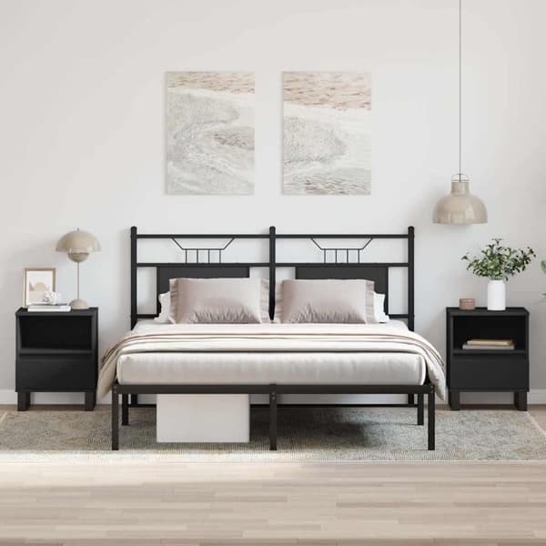 vidaXL sengeborde 2 stk. 40x35x50 cm konstrueret træ sort