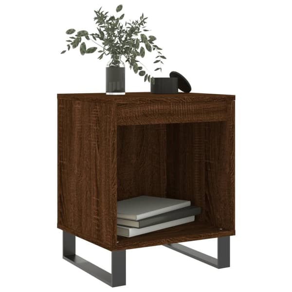 vidaXL sengeborde 2 stk. 40x35x50 cm brun egetræsfarve