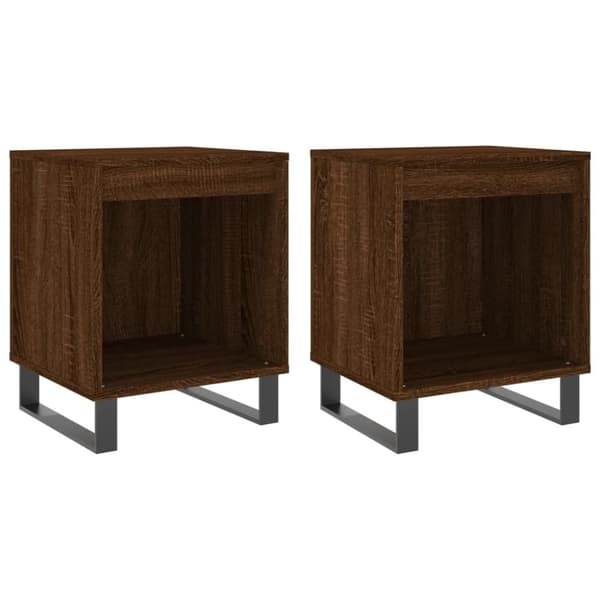 vidaXL sengeborde 2 stk. 40x35x50 cm brun egetræsfarve