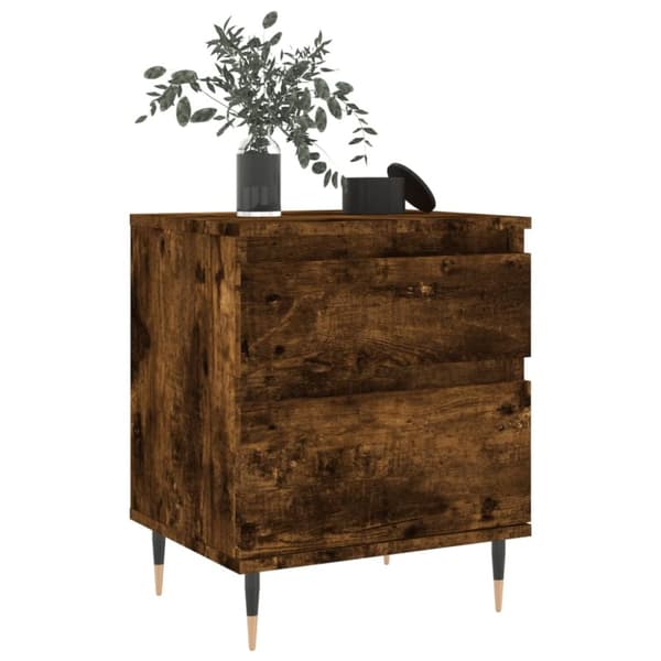 vidaXL sengeborde 2 stk. 40x35x50 cm røget egetræsfarve