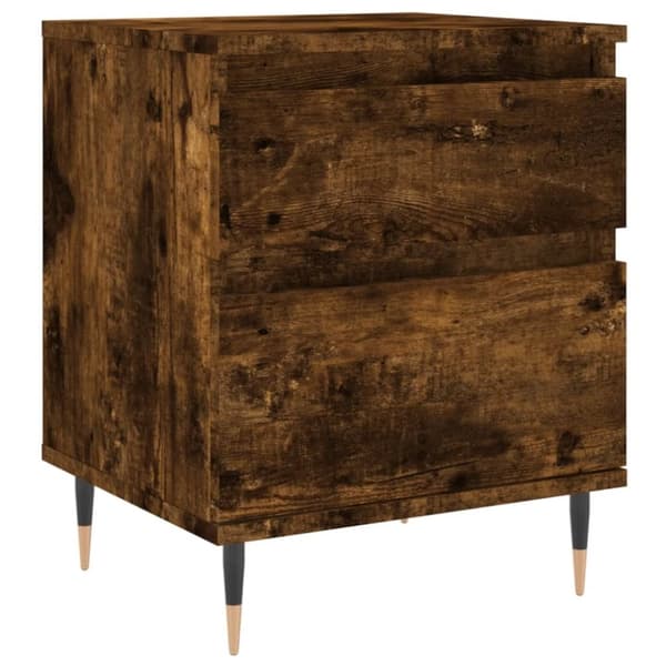 vidaXL sengeborde 2 stk. 40x35x50 cm røget egetræsfarve